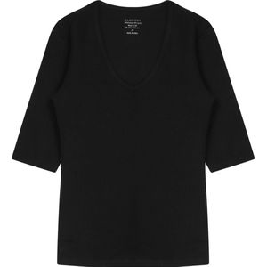 Claesen's dames Basics T-shirt (1-pack) - 3/4 mouw V-hals T-shirt - zwart - Maat: L