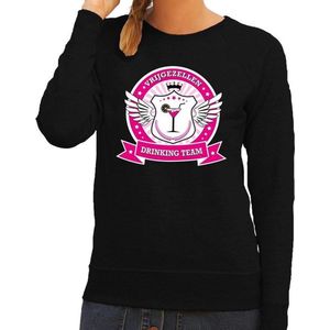 Zwart Vrijgezellen drinking team sweater / sweater zwart dames - vrijgezellenfeest kleding S