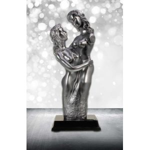 Vrouw en Vrouw - Beeld - 26 cm - Zilver