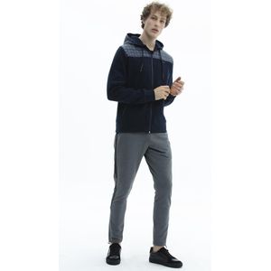 SCR. Amiro - Heren hoodie - Sweatvest met capuchon - Donkerblauw - Maat S
