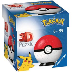 Ravensburger 3D Puzzel Pokémon Pokéball Rood/Wit - 54 stukjes