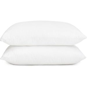 2 kussens - wasbare kussens - zachte Seersucker kussenset - verstelbaar kussenpaar met extra hoofdkussen vulling (wit, 50 x 70 cm)