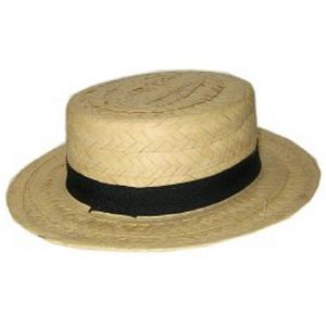 Lou Bandy gondoliers verkleed hoedje - Stro/riet hoedjes voor volwassenen