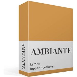 Ambiante Cotton Uni topper hoeslaken - Eenpersoons - Ochre