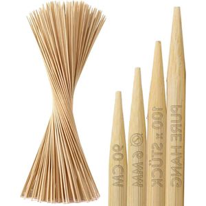 Set extra lange kampvuurspiesen grillspiesen van bamboe - 90 cm - stokbrood marshmallows braadworst - extreem stabiele bamboestokken - houten spiesen voor vuurschaal - LFGB getest. Kebab skewers