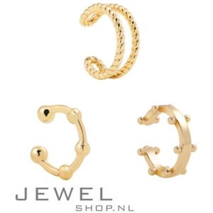 Paloma Set Earcuff | Earcuff Set | Earcuff Goud | Gouden Earcuffs | Neppiercing | Oorschelp Bedel | Sieraden Dames | Cadeau Vriendin | Valentijnsdag Cadeau | Happy Valentine | I Love You | Ik Hou Van Jou