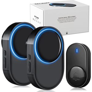 Deurbel - draadloze deurbel met ontvangers – wireless doorbell – duurzaam - eenvoudig te installeren