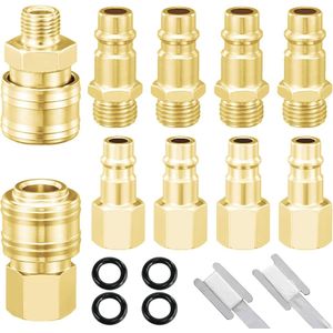 10 Stuks 1/4 inch BSP Koppeling voor Luchtslangen en Compressoren - Snelkoppelingen met Luchtdichte Ringen
