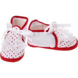 Junior Joy Babyschoenen Newborn Meisjes Wit/rood Met Stippen