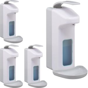 Relaxdays 4 x desinfectie dispenser - zeepdispenser - zeeppomp - zeep dispenser – lotion