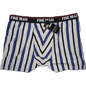 6 boxershorts - Fine Man - blauw - rood - katoen - maat XXL