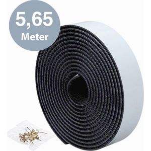 ForDig Klittenband zelfklevend wit (5,65 meter) – Extra sterke Klitteband - Vliegengordijn tape - Inclusief Punaises