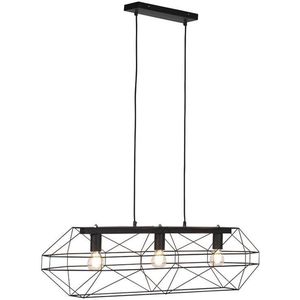 QAZQA carcass - Design Grote hanglamp - 3 lichts - L 300 mm - Zwart - Woonkamer