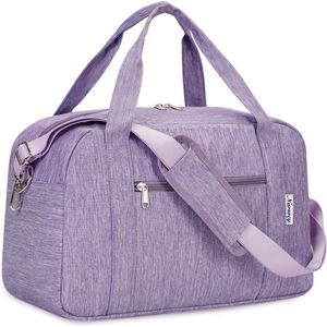 Handbagage, 40 x 20 x 25 cm, handbagage, tas voor vliegtuig, opvouwbare reistas, weekendtas, handbagage, koffer, 20 liter, lila, Paars