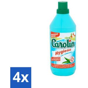 Carolin - Vloerreinigingsmiddel - Zonder Javel - Met Eucalyptus - 1 L - Voordeelverpakking - 4 stuks