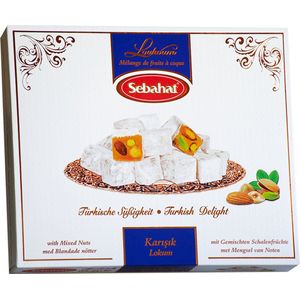 Sebahat Turks Fruit - Lokum - Turkish Delight - pistache, amandel en hazelnoot 500 gram