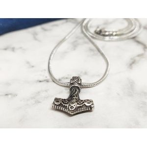 Mei’s | Viking Tiny Hammer | Ketting dames / dames sieraad | Stainless Steel / 316L Roestvrij staal / Chirurgisch staal | 70 cm / zilver