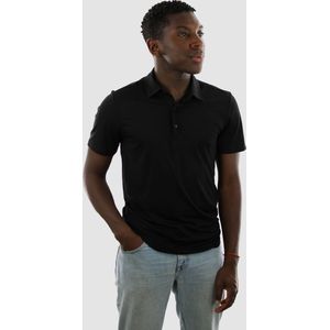 Vercate - Heren Polo Korte Mouw - Strijkvrij Poloshirt - Zwart - Slim Fit - Tencel - Maat XL