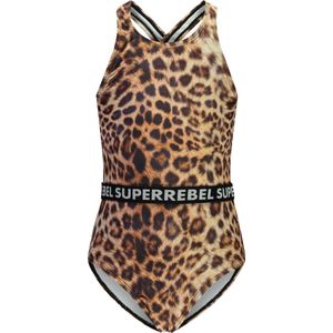 SuperRebel R401-5004 Meisjes Badpak - AO Leopard - Maat 12-152