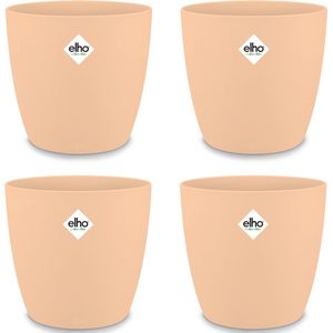 GARDEBRUK Bloempot Set van 4 – Weerbestendig Rond 14x13cm - Perzik