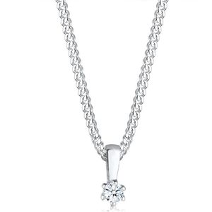 Elli PREMIUM Dames Halsketting dames cirkel hanger elegant met diamant (0.06 ct.) in 925 sterling zilver