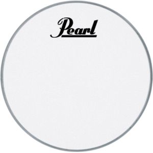 Pearl basDrum Frontvel PTH-18CEQPL 18"", wit, Logo - Bass drumvel