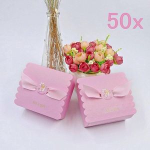 50 x It's A Girl roze papier doop gunst doos geschenkdozen gastgeschenk dozen feestdoos voor meisjes baby shower meisjes doop babymeisje verjaardagsfeest heilige communie feest