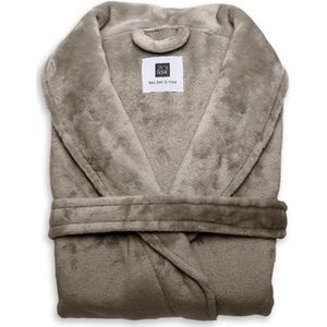 Heerlijk Zachte Badjas Fleece Taupe | Maat XL |  Comfortabel En Soepel  |  Goede Pasvorm