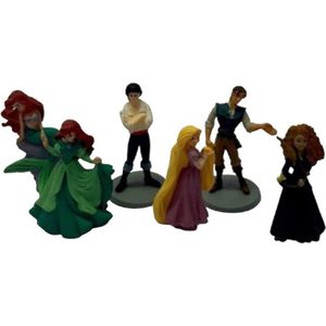 Disney mini taarttopper prinsessen / prinsen set 6 stuks(+/-4,5cm), Merk Bullyland.