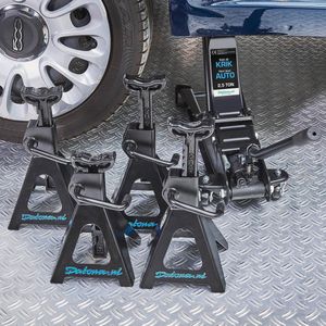 Datona® Autokrik laag model 2,5 ton met vier assteunen 3 ton - Zwart