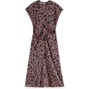 Scotch & Soda 179574 Satin Midi-jurk Met Korte Mouwen Zwart 34 Vrouw