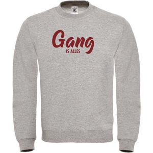 Wintersport sweater grijs XL - Gang is alles - Bordeaux rood - soBAD. | Foute apres ski outfit | kleding | verkleedkleren | wintersporttruien | wintersport dames en heren