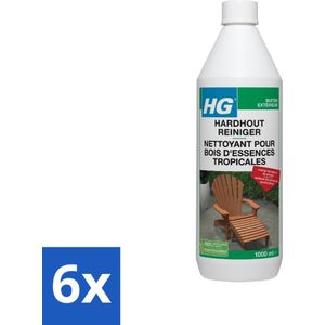 HG - Buiten - Hardhout Reiniger - Diep Reinigend - 1L - Voordeelverpakking - 6 stuks