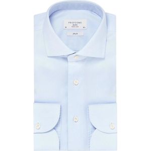 Profuomo - Sky Blue Travel Shirt Blauw - Heren - Maat 37 - Slim-fit