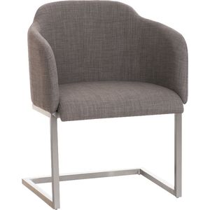 CLP Magnus Eetkamerstoel - Bezoekersstoel - Met armleuning - Stof - grijs