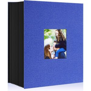Allecto Plus - Groot Formaat Fotoalbum 10 x 15 cm met 1000 Hoesjes - Blauw - Geschikt voor Horizontale en Verticale Foto's