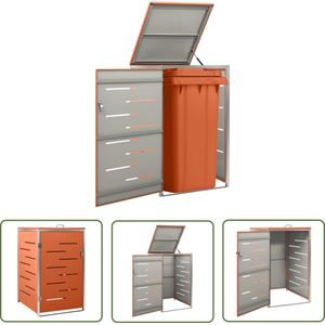 The Living Store Vuilnisbakschuur - Gegalvaniseerd Staal - 69 x 77.5 x 115 cm - Anti-roest