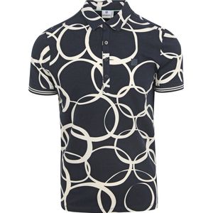 Blue Industry - Jersey Poloshirt Print Navy - Modern-fit - Heren Poloshirt Maat M