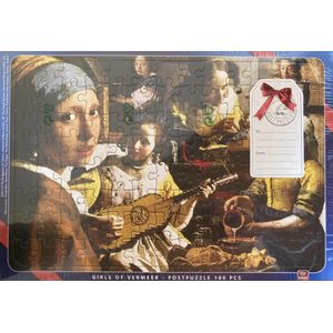 King postpuzzel | Brievenbuscadeau | 100 stukjes | Wenskaart | Girls of Vermeer