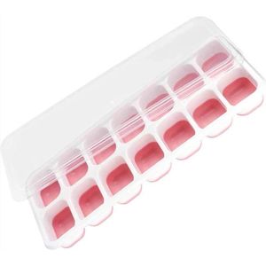 Finnacle - IJsblokjes Vorm - Siliconen Mal - Icecubes - 14 Blokjes - Vierkant - 17x11 cm - Wit Roze