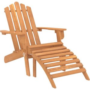 vidaXL Adirondack tuinstoel - Inclusief voetensteun Tuinstoel - Adirondack Stoel - Lounge Stoel - Buitentool - Teak Stoel