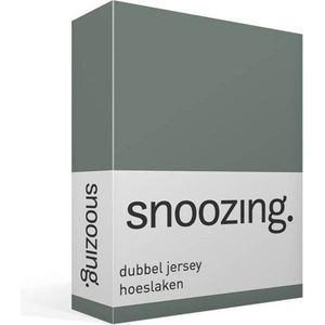 Snoozing Dubbel Jersey - Hoeslaken - Lits-jumeaux - 190x220 cm - Groen