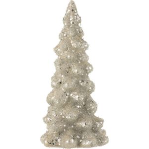 J-Line Kerstboom - glas - lichtgrijs/zilver - small