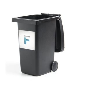 Container sticker Letter F illustratie - Een illustratie van een blauw met witte letter F Klikosticker - 40x40 cm - kliko sticker - weerbestendige containersticker