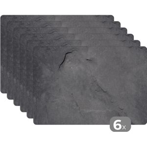Placemat - Graniet - Grijs - Steen - Industrieel - 45x30 cm - Plastic placemats - Woondecoratie