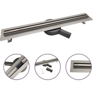 CityLine RVS douchegoot ""Line"" - 60 cm - Extra smal profiel - Draaibare zijuitloop - Lage inbouwdiepte