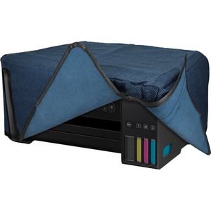 kwmobile printer hoes geschikt voor Epson EcoTank ET-2850 / EcoTank ET-2856 case - Linnen cover - Stofhoes voor printer in blauwgrijs