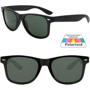 Fako Sunglasses® - Zonnebril Classic Polarised - Polariserend - Gepolariseerd - Polarized - Heren Zonnebril - Dames Zonnebril - Mat Zwart - Donkergroen