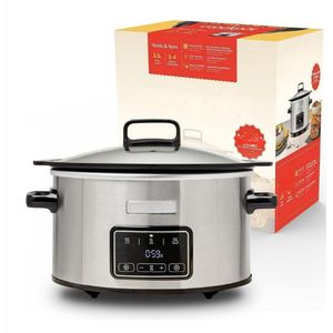 Slowcooker Met Timer - Slowcooker Elektrisch Met 3 Kookstanden - Slowcooker Met Timer 4 Personen Voor Grote Gezinnen