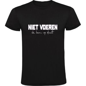 Niet voeren ik ben op dieet Heren T-shirt - lijnen - eten - koken - kok - chef - restaurant